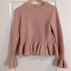 H&M Pink Peplum Sweater